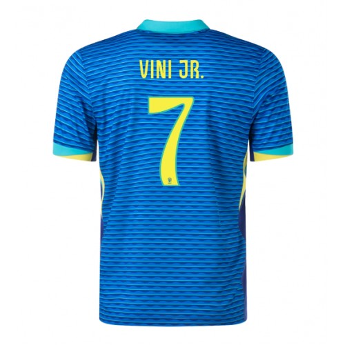 Fotballdrakt Herre Brasil Vinicius Junior #7 Bortedrakt Copa America 2024 Kortermet